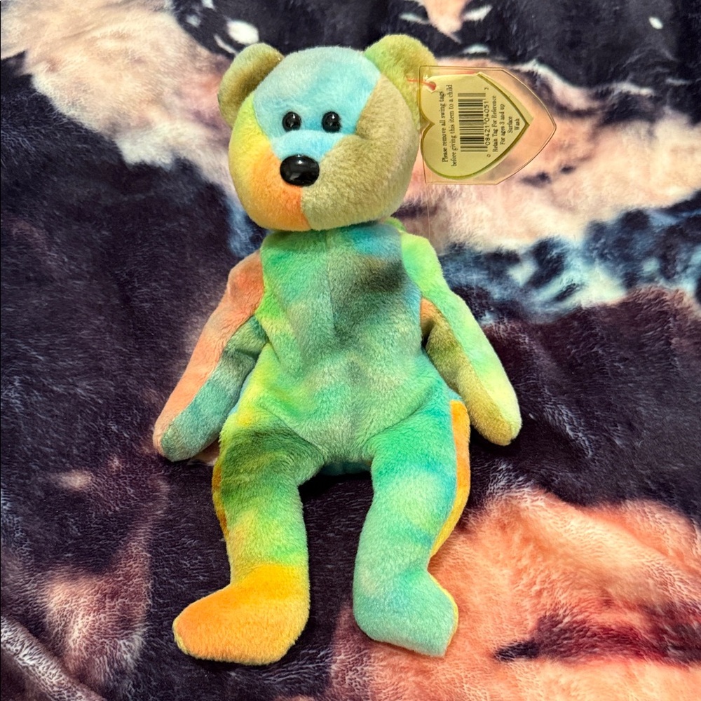 Ty Beanie Baby Garcia Bear Tie Dye Grateful Dead w/ Tag